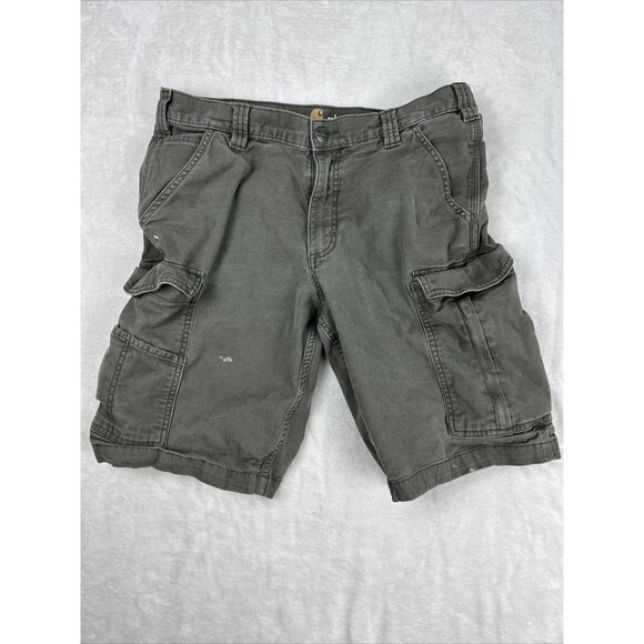 Carhartt Men’s Shorts Size 32* Gray/green Cargo Utility Workwear Relaxed Fit - Picture 1 of 11